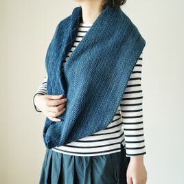 武州正藍染　スヌード　二重刺子　ブルー