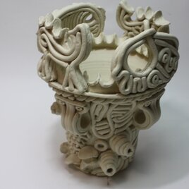 縄文土器型花器　オブジェ(縄文土器)　（L058）の画像
