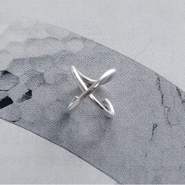 イヤーカフ 925Silver Silver Cross Band Ear cuffの画像