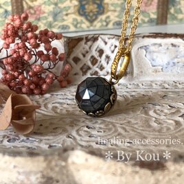 ＊⁑black botanical⁑＊vintage ネックレス。の画像