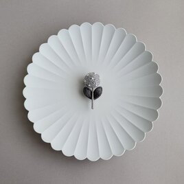 まあるい　お花のブローチ　petit・gray　再販