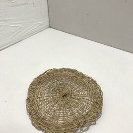 山菜アイコ手紡ぎ糸のコースターの画像