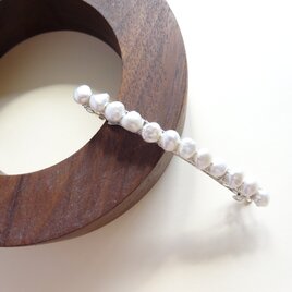 グレー淡水パール 髪留め