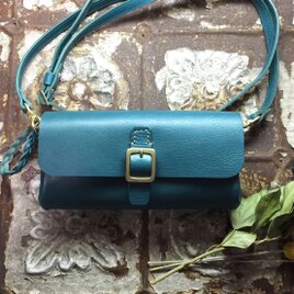 ＊受注製作＊wallet bag(turquoise BLUE)の画像