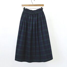 【即納】タータンチェック ロングスカート（ブラックウォッチ）起毛 チェック