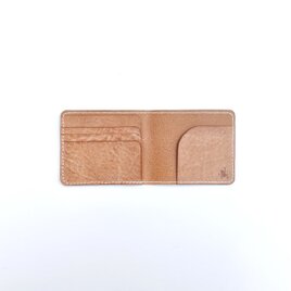 本革 simple wallet Alaska camel お札入れ 二つ折り財布の画像
