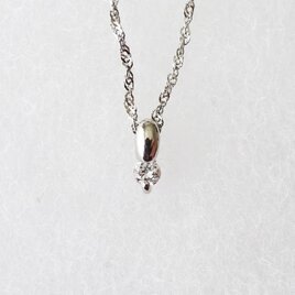 Pt900 シンプルダイヤペンダントスクリューチェーンネックレス/0.06ct