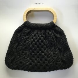 『hibi』アラン編みグラニー ( ﾁｬｺｰﾙｸﾞﾚｰ)の画像
