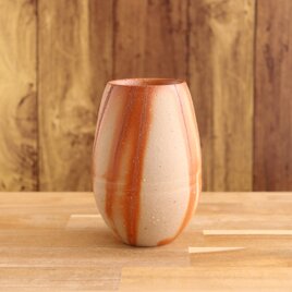 備前焼　たまご形のフリーカップ（大）【緋襷】【B】【陶器・コップ・グラス】の画像