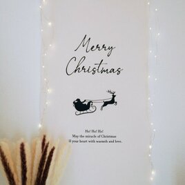 【モノトーン】クリスマスタペストリー クリスマス サンタクロース ギフト セルフフォトの画像
