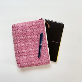 手織り大きめケース (25cm ボルドー）