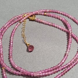K18 ピンクトルマリンのネックレスの画像