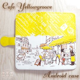 【送料無料】「Cafe Yellowgroove」Android手帳型スマホケース
