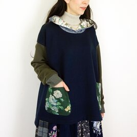 [予約作品] ネイビーアンティークローズドロップパーカー