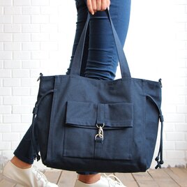 帆布カジュアル2WAYトートバッグ 大きめ大容量A4サイズ 7色 通勤ショルダーバッグ