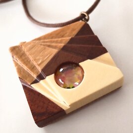 【送料無料】Wooden necklace ORIHIME-6の画像