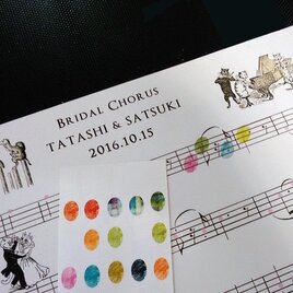音符で作る結婚式のゲストブック　猫の楽団の楽譜ウェディングツリーの画像