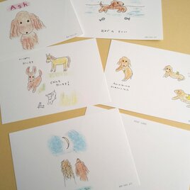 かわいい動物イラスト　絵本「Ash」より　　ポストカード/5枚セット　ナチュラコ