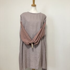 リネン　ワイドフレアーワンピース　M〜L
