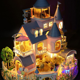 「魔法が掛かった童話のお城」ミニチュア ドールハウス ★完成品★の画像