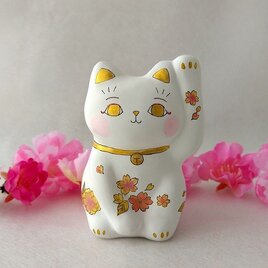 招き猫　桜の画像
