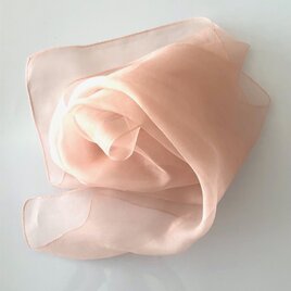 さくら染め　さくら色のシルクオーガンジーストール