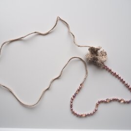 【淡水真珠のコットンネックレス１】