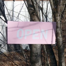 木製サイン　OPEN/CLOSED   (Pink/White)の画像