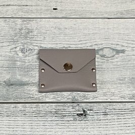レザーミニケース【牛革　シュリンク　ライトグレー系】