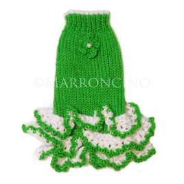 【犬のセーター】花＊花フリルワンピース〔#13-244〕