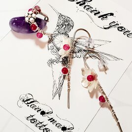シルバーとピアスのフックピアス☆イヤーカフセット