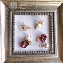 一重椿【侘助】 2wayピアス/イヤリング