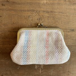 草木染・手織り　がま口財布　ポーチ　藍、りんご、インド茜他の画像