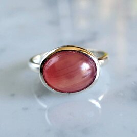 春色 ロードクロサイト リング【北海道産】ピンク オーバル sv925 #11 | 天然石ジュエリー フェミニン ギフト対応