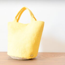 maru tote Linen【受注制作】丸底かごトート　リネンの画像