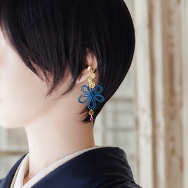 飾り結びかたっぽイヤーカフ「キミノフレーム・伸」【軽量コンパクト】浴衣・着物・日常のワンポイントに。