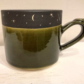 【受注生産】星空のマグカップオリーブ釉2Ｌサイズの画像