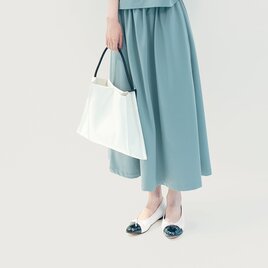 限定色 楽なのにきちんと見える 大人の上質スカート 接触冷感 紫外線防止 ●ALETTE-BLUE●の画像