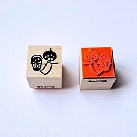 季節限定SALE＜ゴム製スタンプ＞風鈴と麦茶（夏）の画像