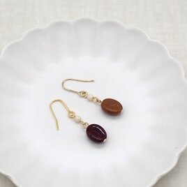 《２色から選べる》珈琲豆ピアス／イヤリング
