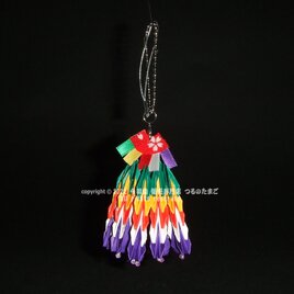 千羽鶴 ストラップ04『五色（ごしき）』