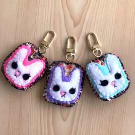 紫髪のフェルトマスコットキーホルダー しろたん ついてきちゃうマスコット キーホルダー 12cm