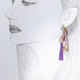 金魚のヒレ ピアス(右耳用)の画像