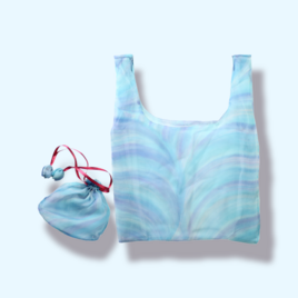 シルクオーガンジ―　巾着＆ハンドバッグ　－海ーの画像