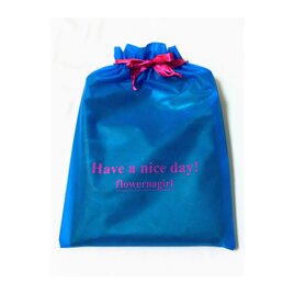 flowernagirl【Have a nice day！】ギフトラッピング袋:ブルーの画像
