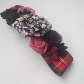 綺麗☆ガーネット＆ルビー　ローズモチーフ　バレッタ