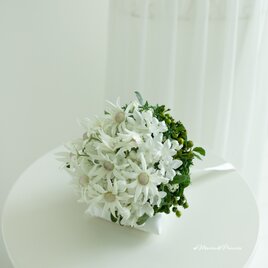 【ブートニア付き】正統派ウェディングブーケ ローズ 前撮り 挙式 二次会 造花 アーティフィシャルフラワー