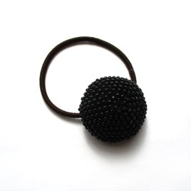 ビーズクロッシェヘアゴム（ブラック）の画像