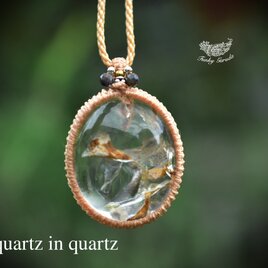 レア★神々の山★クォーツインクォーツ マクラメペンダント478