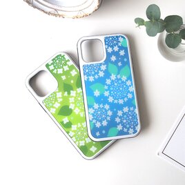 ＜iPhone＞強化ガラススマホケース【紫陽花】の画像